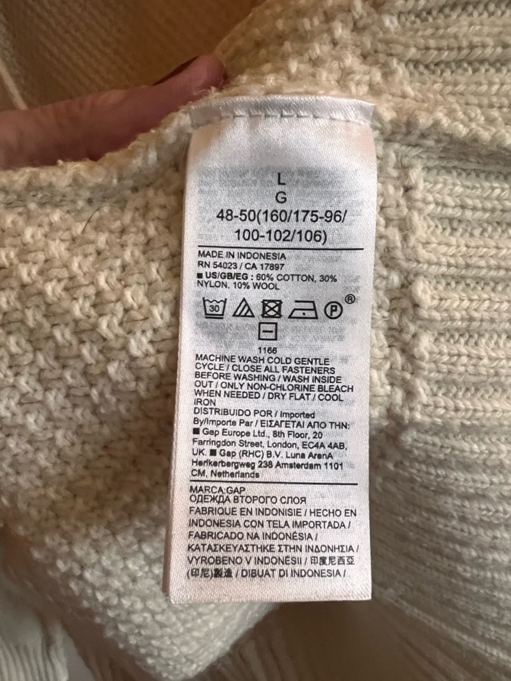 GAP Women's Large Cream Cable Knit Button-Front Chunky Cardigan Cottagecore - Picture 4 of 10